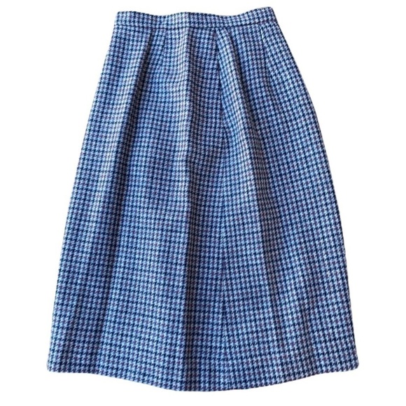 Orvis Vintage Wool Plaid Houndstooth Skirt - Picture 1 of 7